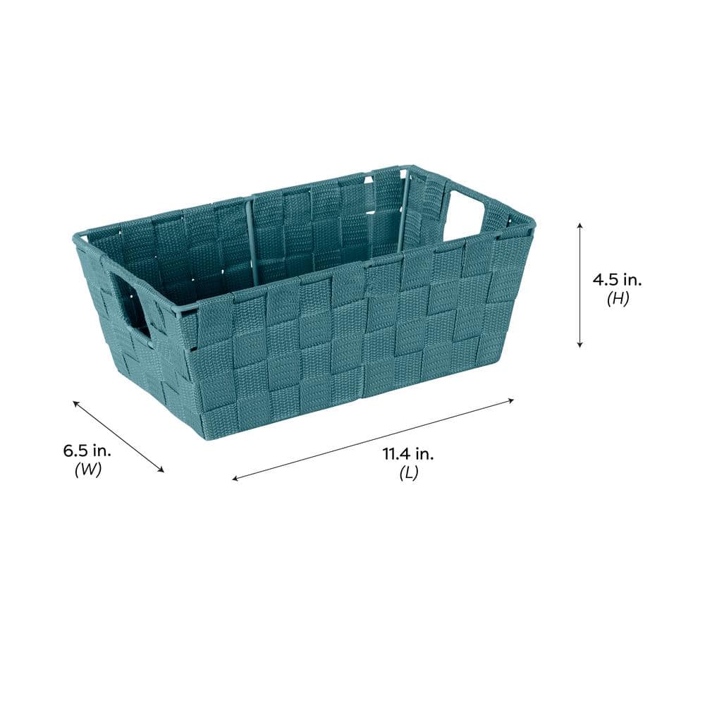 Sapphire Woven Polypropylene Lidded Storage Box with Epoxy Wire Frame