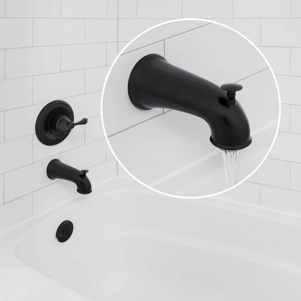 Universal Oil Rubbed Bronze Wall Mounted Tub Spout with Diverter