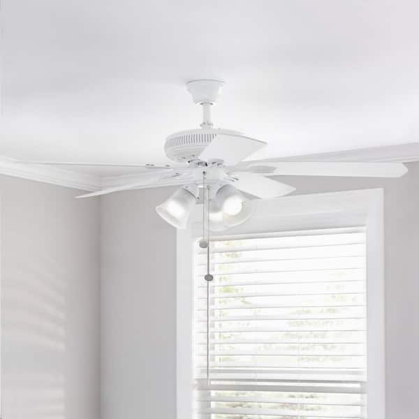 Hampton Bay Glendale II 52 in. LED Indoor White Ceiling Fan