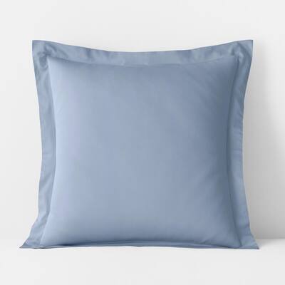 Misty Blue Solid 300-Thread Count Bamboo Cotton Sateen Euro Sham