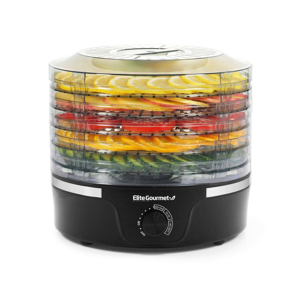 Elite Gourmet Black 5-Tier Adjustable Temperature Food Dehydrator