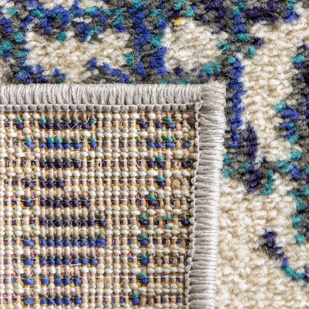 Madison Cream/Blue 9' x 12' Easy-Care Synthetic Area Rug