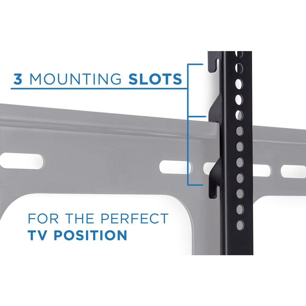 Black Steel Low-Profile TV Wall Mount for 32-60 inch Screens