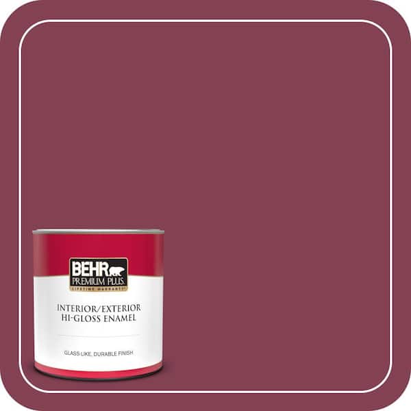 BEHR PREMIUM PLUS 1 qt. #M130-7 Sugar Beet Hi-Gloss Enamel Interior ...