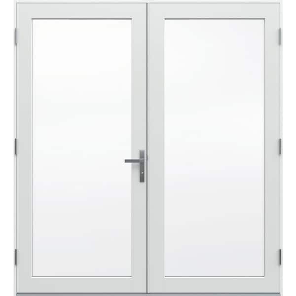 F-4500 72 in. x 80 in. White Right-Hand/Outswing Primed Fiberglass French Patio Door Kit