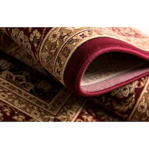 Majestic Red 7 ft. 9 in. x 10 ft. 8 in. Traditional Area Rug Large