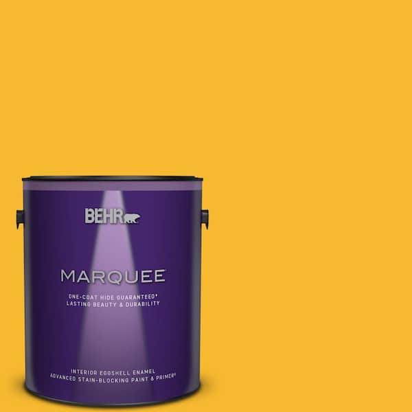 Behr Marquee 1 Gal Home Decorators Collection Hdc Md 02a Yellow Groove Eggshell Enamel Interior Paint Primer 245301 The Depot - Behr Yellow Interior Paint Colors