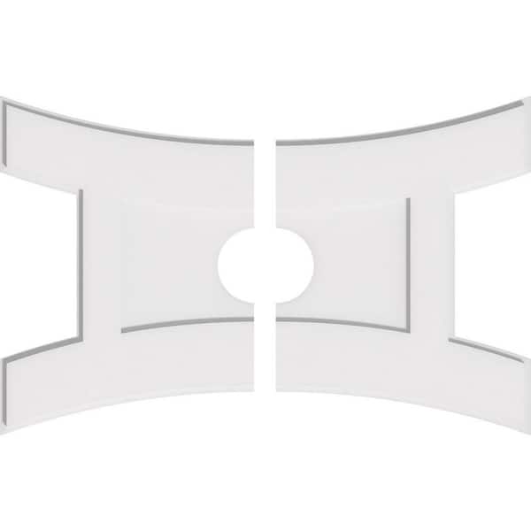 Ekena Millwork 34 in. W x 22-5/8 in. H x 5 in. ID x 1 in. P Haven Architectural Grade PVC Contemporary Ceiling Medallion (2-Piece)