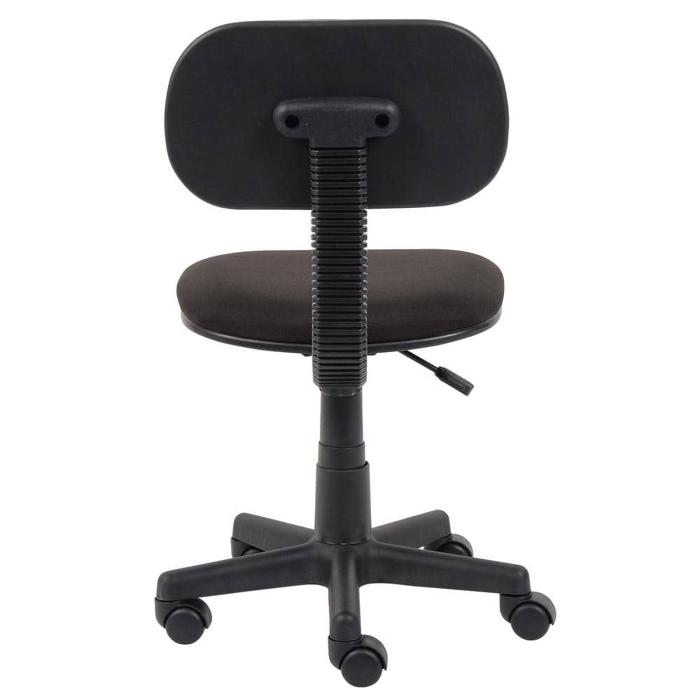 Black Ergonomic Armless Swivel Task Chair