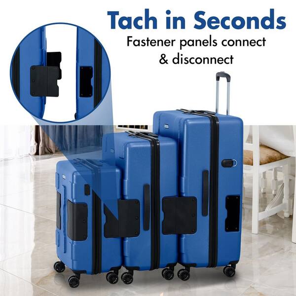 TACH V3 Connectable Hardside Luggage Set 3 Piece Set Midnight Blue TH3 282420 MIDBLUE The Home Depot