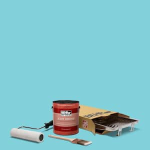 1 gal. P470-3 Sea of Tranquility Ultra Extra Durable Flat Interior Paint and Wooster Set All-in-1 Project Kit (5-Piece)