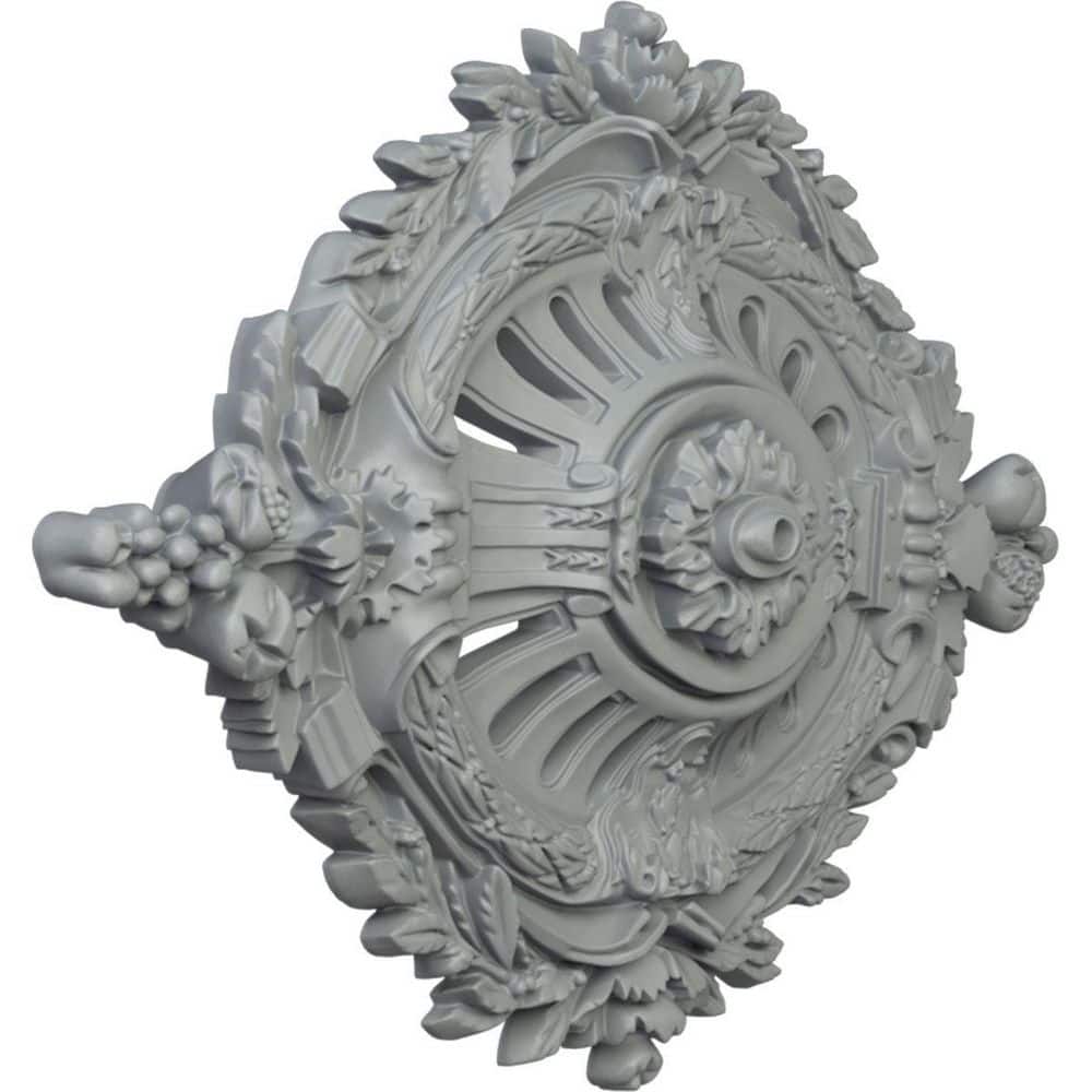 Antonio Primed Gray Polyurethane Oval Ceiling Medallion