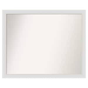 Flair Soft White Narrow 44 in. x 36 in. Custom Non-Beveled Satin Recyled Polystyrene Bathroom Vanity Wall Mirror