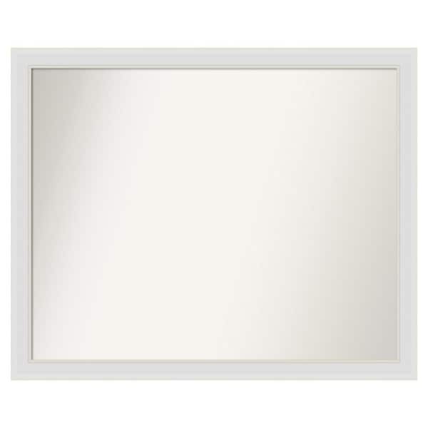 Amanti Art Flair Soft White Narrow 44 in. x 36 in. Custom Non-Beveled Satin Recyled Polystyrene Bathroom Vanity Wall Mirror