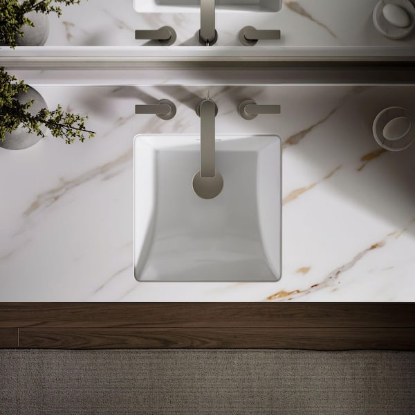 KOHLER Brazn 16.3x16.4375in. Undermount Bathroom Sink in White