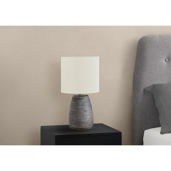 Taoi Fxio 19 in. Grey Ceramic Contemporary Table Lamp with Ivory