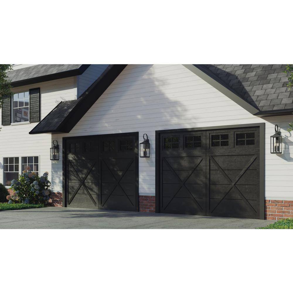 Rustic Charm Black and Bronze Outdoor Wall Lantern