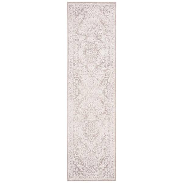 Reflection 2 ft. x 12 ft. Beige/Cream Oriental Runner Rug