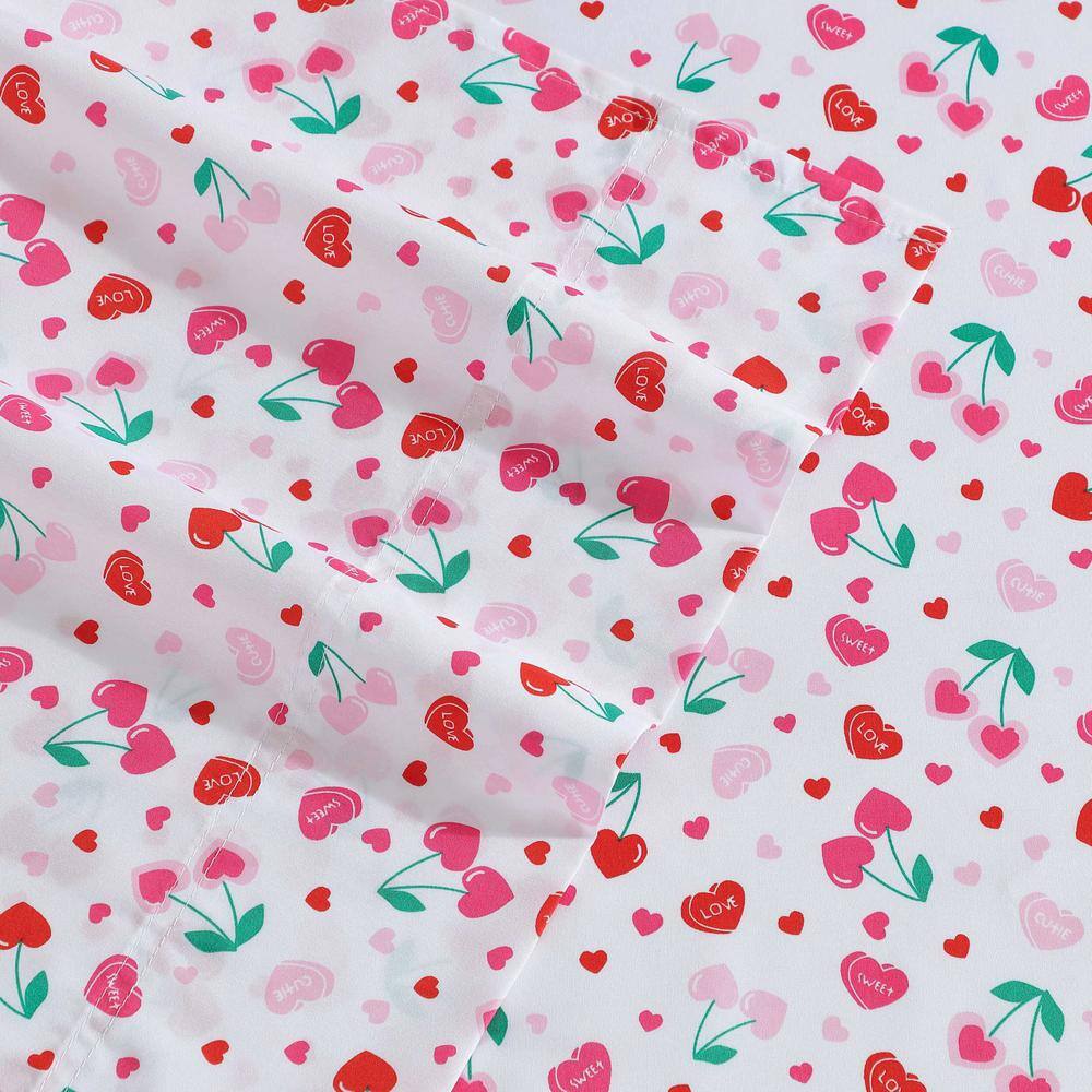 Sweet Tart Cherries Pink Twin XL Microfiber Bedding Set