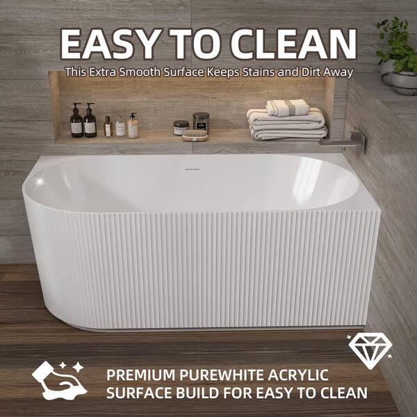 Zeafive Lax 59 in. x 29.5 in. Soaking Bathtub Right Corner Zeafive Lax 59 in. x 29.5 in. Soaking Bathtub Right Corner