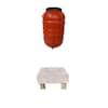 Unbranded Terra Cotta 55 gal. Rain Barrel Model TC-55 with Rainbarrel Pedestal Riser