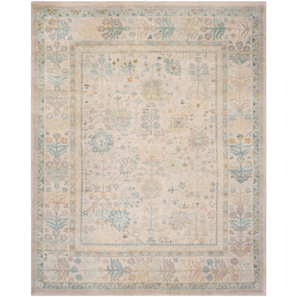 Sultanabad 10 ft. x 14 ft. Ivory/Blue Oriental Area Rug