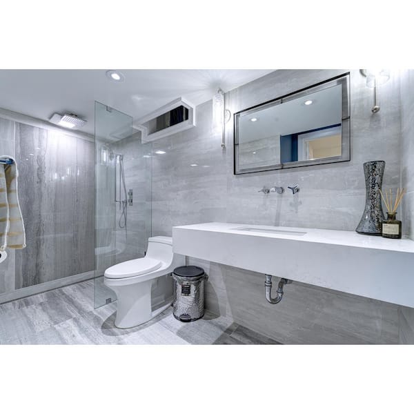 60 in. x 72 in. Linear Center Drain Shower Kit with 54 in. 2-in-1 (Stainless steel/Tile Insert) Nickel Drain