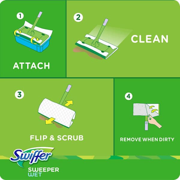 Swiffer Wet Jet Heavy Duty Micro Fiber Scub Mopping Pads 12 Count