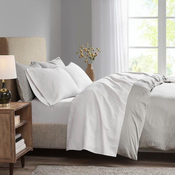 Madison Park White Cal King Luxurious Brushed Microfiber Deep Pocket Sheet Set