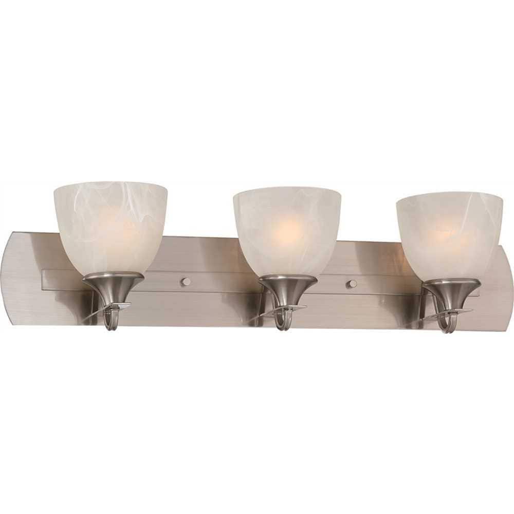 SATCO 32 in. 3Light Brushed Nickel Vanity Light 60/3433 The Home Depot
