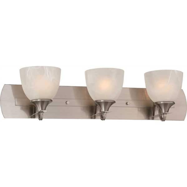 SATCO 32 in. 3-Light Brushed Nickel Vanity Light