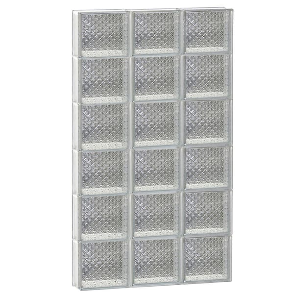 Clearly Secure 23.25 in. x 46.5 in. x 3.125 in. Frameless Diamond Pattern Non-Vented Glass Block Window