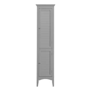 Glancy 15 in. W x 63 in. H x 13 in. D Freestanding Slim Linen Storage Tower Cabinet, Grey