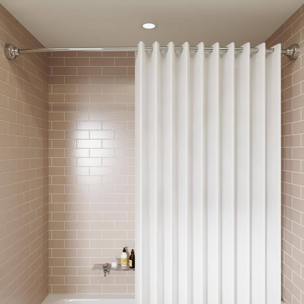 Adjustable Stainless Steel Curved Shower Curtain Rod, 60in