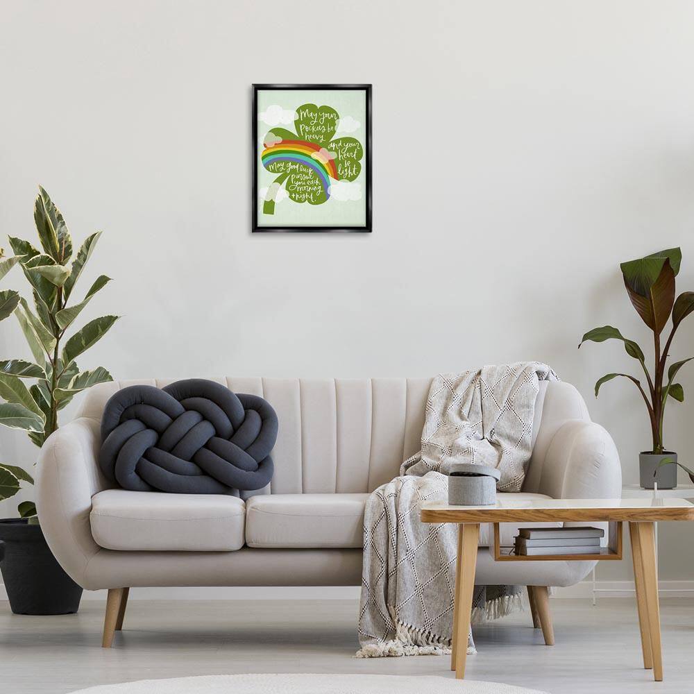 Uplifting Good Luck Rhyme Black Floater Frame Typography Graphic Art Print 21 in. x 17 in. price history on PriceWatchPro