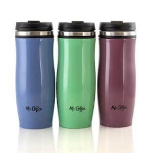 12.5 oz. Blue Stainless Steel Insulated Thermal Travel Mugs (Set of 3)
