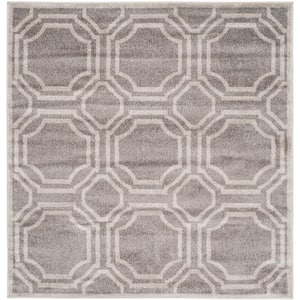 Amherst Gray/Light Gray 5 ft. x 5 ft. Octagonal Geometric Square Area Rug