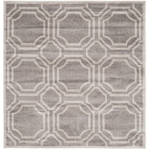SAFAVIEH Amherst Gray/Light Gray 5 ft. x 5 ft. Octagonal Geometric Square Area Rug