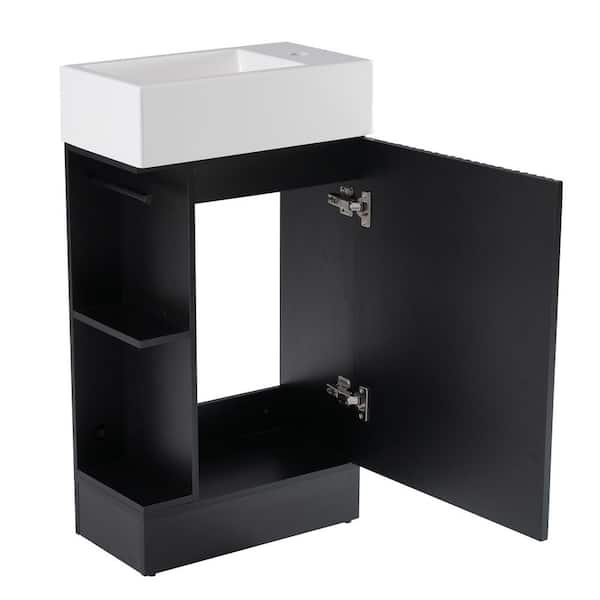 R*Y様 SOMABITO 1UNIT SOMATRIVAL BLACK Ziyudura 18.6 in. Single Sink Freestanding Black Bath Vanity with