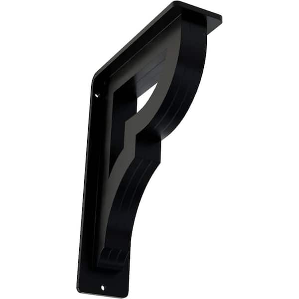 Ekena Millwork 2 in. x 8 in. x 5-1/2 in. Wrought Iron Triple Center Brace Bradford Bracket