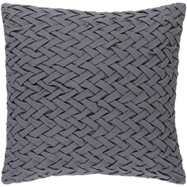 Artistic Weavers Bendmore Dark Grey Solid Polyester 22 in. x 22 in. Throw Pillow
