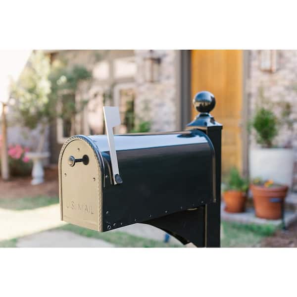 Architectural Mailboxes Edwards Black, Large, Steel, Post Mount
