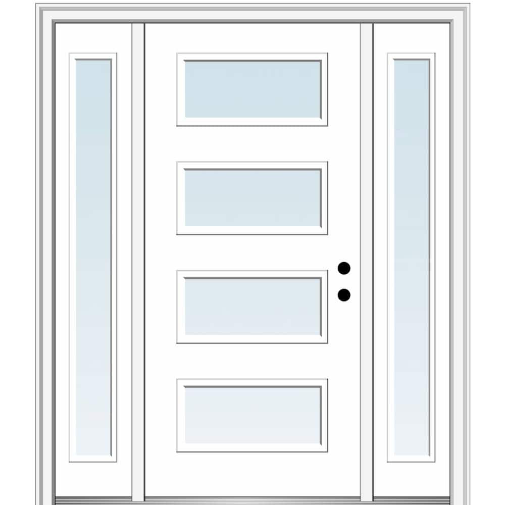 64.5 in. x 81.75 in. Celeste Left-Hand Inswing 4-Lite Clear Low-E Painted Fiberglass Prehung Front Door with Sidelites price history on PriceWatchPro