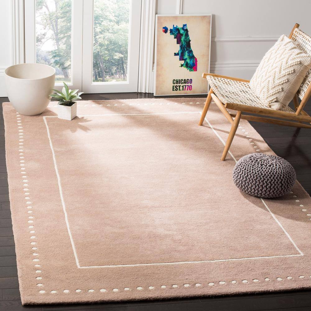 Beige and Ivory Hand-Tufted Wool 4' x 6' Area Rug