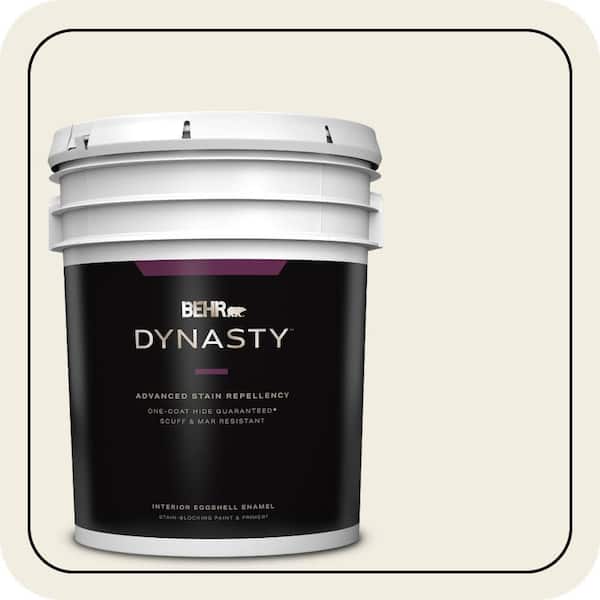 BEHR DYNASTY 5 gal. #12 Swiss Coffee Eggshell Enamel Interior Stain-Blocking Paint & Primer