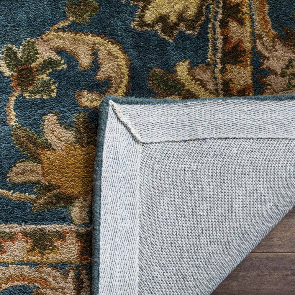 Handmade Blue and Gold Wool Tufted Runner Rug