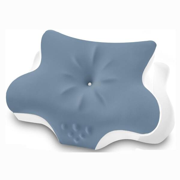 Ergonomic Memory Foam Cervical Pillow for Pain Relief, Bed Pillow for Neck Support with Cooling Cover,Dark Blue