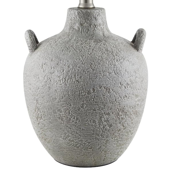 Hampton Bay Ripken 19.25 in. Grey Textural Artisan 1-Light Ceramic