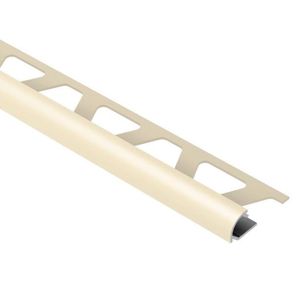 Schluter Systems Rondec Sand Pebble Color-Coated Aluminum 5/16 in. x 8 ft. 2-1/2 in. Metal Bullnose Tile Edging Trim