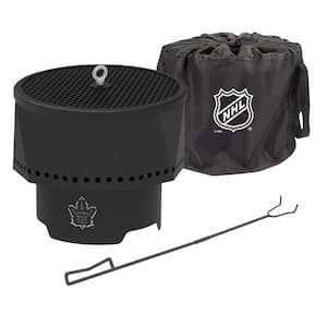 The Ridge NHL 15.7 in. x 12.5 in. Round Steel Wood Pellet Portable Fire Pit with Spark Screen, Poker Toronto Maple Leafs